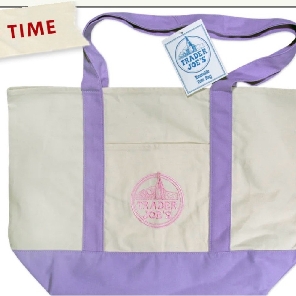 Trader Joe’s Lavender Canvas Tote – Limited Edition, Pastel Collectible